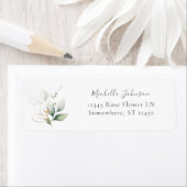 ライトユーカリプトゥスグロー金ゴールド差出人住所ラベル ラベル (インサイチュ)