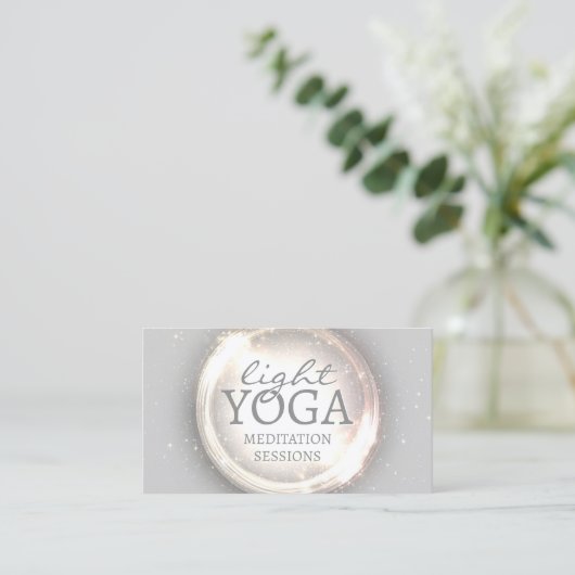 ライトヨガマインドフル瞑想セッショングリッタードット 名刺 (スタンド正面)