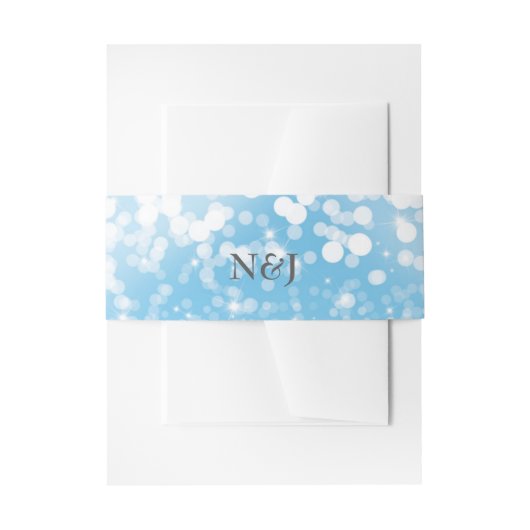 ライトラきらめくンロマンチックな冬のワンダーランド 招待状ベリーバンド (正面例)