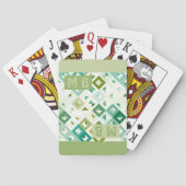 ライトライファンキームグリーンホワイトスクウェアArt Pattern トランプ (裏面)