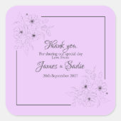 ライトライラックのアネモネ スクエアシール (正面)