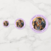 ライトライラックの背景にアネモネ 写真 ウェディング コンフェッティ コンフェッティ (正面)