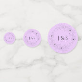 ライトライラックの背景にアネモネ 写真 ウェディング コンフェッティ コンフェッティ (裏面)