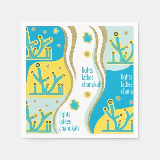 ライトラッツクスハヌカー(ユダヤ教の祭り) スタンダードカクテルナプキン (正面)