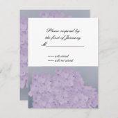 ライトラベンダーアジサイの返信カード 出欠カード (正面/裏面)