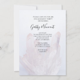 ライトラベンダーパープルクリスタル婚約パーティ 招待状