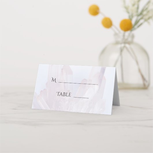 ライトラベンダーパープル結婚クリスタル プレイスカード (裏面)