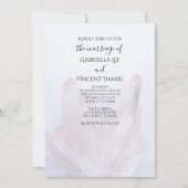 ライトラベンダーパープル結婚クリスタル 招待状 (正面)