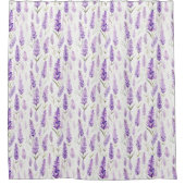 ライトラベンダーフローラルパターン シャワーカーテン (正面)