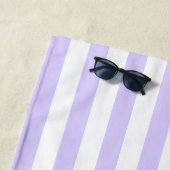 ライトラベンダーホワイトカバナストライプ ビーチタオル (インサイチュ)