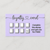 ライトラベンダーミニマルロゴQRコードの追加 ロイヤリティカード (正面)