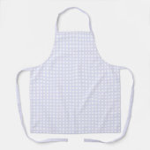 ライトラベンダー薄紫の白い四角形グリッドパターン エプロン (正面)