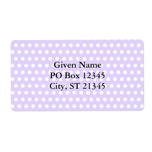 ライトラベンダー(白水玉模様) ラベル (正面)