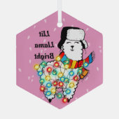 ライトラマオーナメント – カスタマイズ可能な休日おもしろい ガラスオーナメント (裏面)