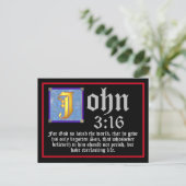 ライトレターJohn 3 16イースターバイブル引用文 ポストカード (スタンド正面)