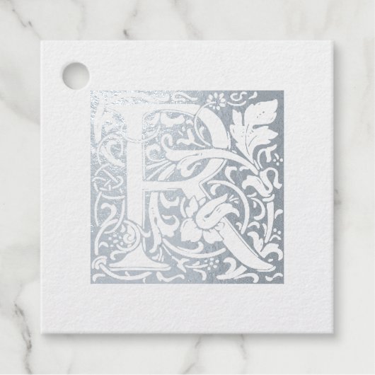 ライトレターRモノグラムシルバー記念日 フェイバータグ (正面)