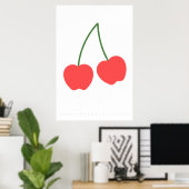 ライトレッドさくらんぼレトロポスター60の70の引用文 ポスター (ホームオフィス)