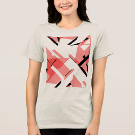ライトレッドブラックシェイプ抽象芸術アートMCMインスパイア- トライブレンドTシャツ