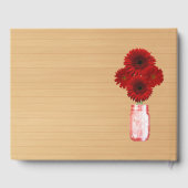 ライトレッド素朴フローラメイスンジャー結婚ズ ゲストブック (裏面)