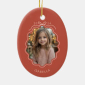 ライトレッド赤面ピンクフォトシンプルオーナメント セラミックオーナメント (裏面)