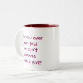 ライトレッド農家ガール ツートーンマグカップ (正面左)