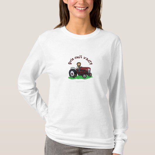 ライトレッド農家ガール Tシャツ (正面)