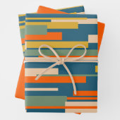 ライトレトロモダン抽象芸術幾何学模様 ラッピングペーパーシート (インサイチュ)