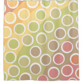 ライトレトロレインボーと水玉模様シャワーカーテン シャワーカーテン (正面)