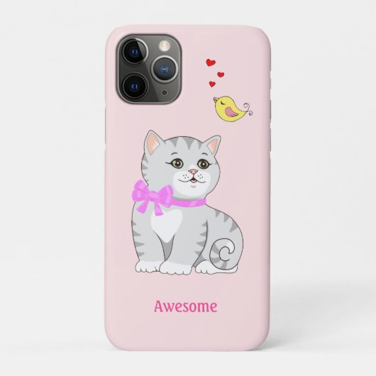 ライトローズゴールドに可愛いトラ柄の子猫 Case-Mate iPhoneケース (裏)