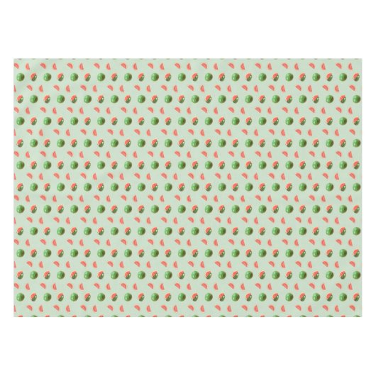 ライトローレルグリーンの熱帯性スイカ テーブルクロス (正面(横))