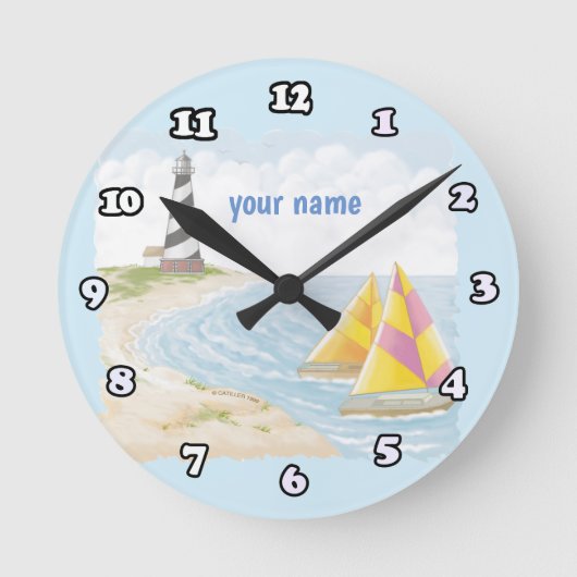 ライトワンライトハウス ラウンド壁時計 (正面)