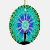 ライトワーカーカラフル図形マンダラパターン セラミックオーナメント (右)