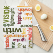 ライトワードクラウドアートプリント キッチンタオル (四つ折り)