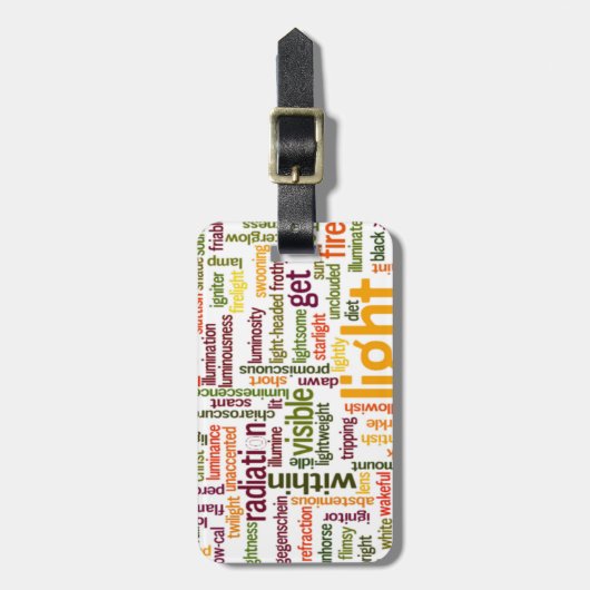 ライトワードクラウドアートプリント ラゲッジタグ (正面縦)