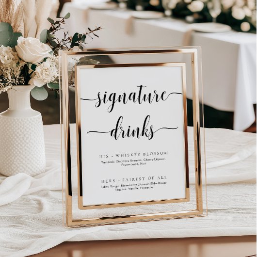 ライトンモダンミニマルシグネチャードリンク看板 ポスター