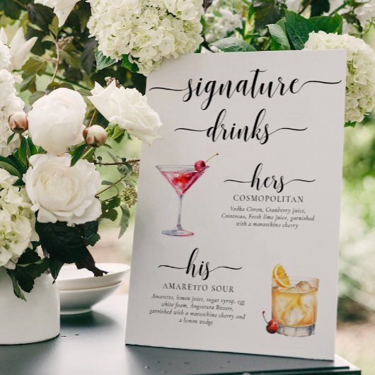 ライトンモダンミニマルシグネチャードリンク看板 ポスター