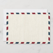 ライトヴィンテージマップ結婚のエアメールのリハーサルディナー 招待状 (裏面)