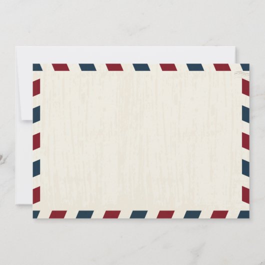 ライトヴィンテージマップ結婚のエアメールのリハーサルディナー 招待状 (裏面)