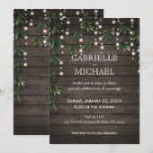 ライト付きの木製 ウェディング招待状 招待状 (正面/裏面)