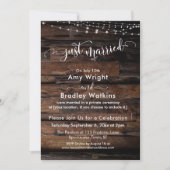 ライト付きの素朴な木 / 結婚したカリグラフィー 招待状 (正面)