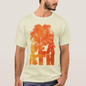 ライト付きオレンジの渦巻き Tシャツ (正面)