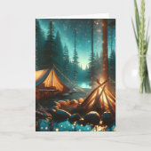 ライト付きキャンプかわいらし場 | バースデー カード (正面)