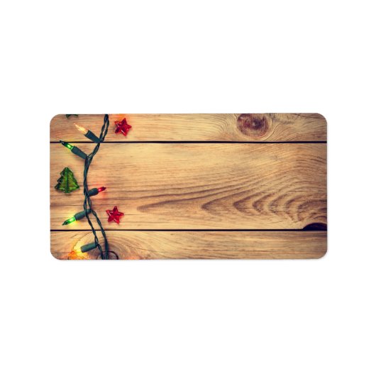 ライト付きクリスマスの背景 ラベル (正面)