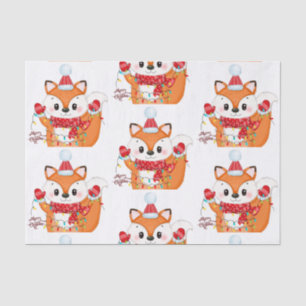 ライト付きクリスマスキツネ 薄葉紙