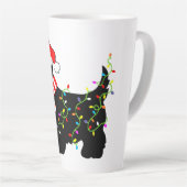ライト付きクリスマススコットランド犬 カフェラテマグ (右アングル)