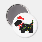 ライト付きクリスマススコットランド犬 マグネット (正面/裏面)