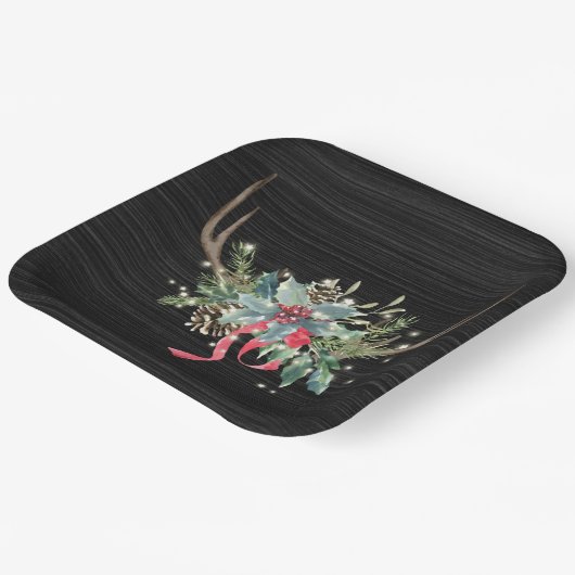 ライト付きクリスマスディアアントラー ペーパープレート (傾斜あり)