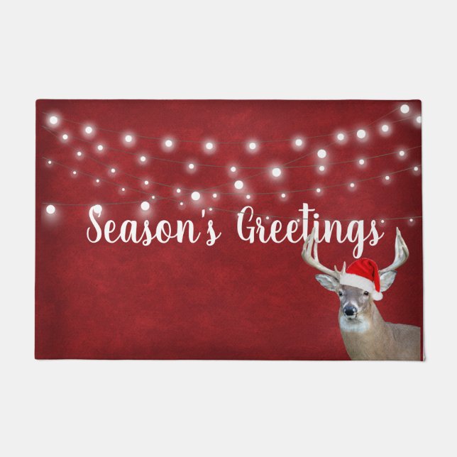 ライト付きクリスマスディアー ドアマット (正面)