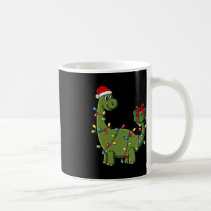 ライト付きクリスマス恐竜おもしろい男の子のクリスマス コーヒーマグカップ