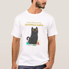 ライト付きクリスマス猫 Tシャツ